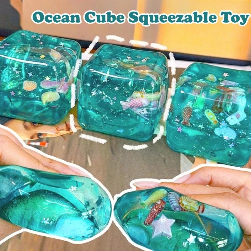 Taba Squishy Căng Thẳng Balls Cube - Đồ Chơi Thần Tài Cảm Giác Đại Dương Đồ Chơi Squishy Tăng Chậm Cho Trẻ Em Và Người Lớn Bóp Quà Tặng Thư Giãn
