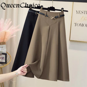 Váy chữ A cổ điển dành cho nữ, màu đen đơn giản với thắt lưng