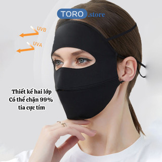Khẩu trang toàn mặt MAISON chống 99% tia UV, khẩu trang ninjia hai lớp chống nắng UPF 50+ chất liệu polyester thoáng khí