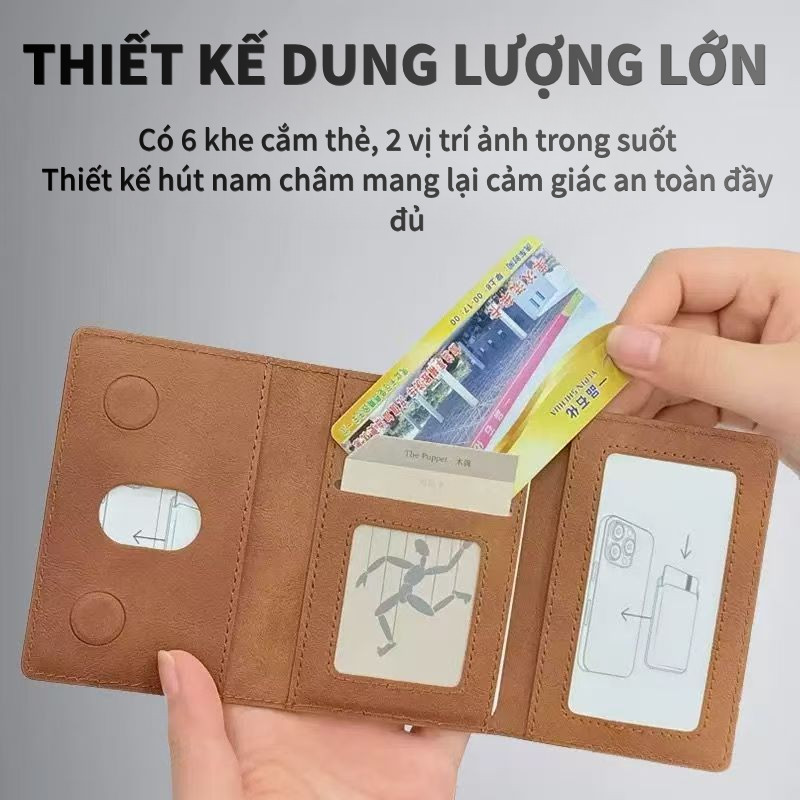 Ví Đựng Thẻ Magsafe – Ví Từ Tính Làm Giá Đỡ Điện Thoại, Thiết Kế Dung Tích Lớn, Phụ Kiện Di Động Đa Năng