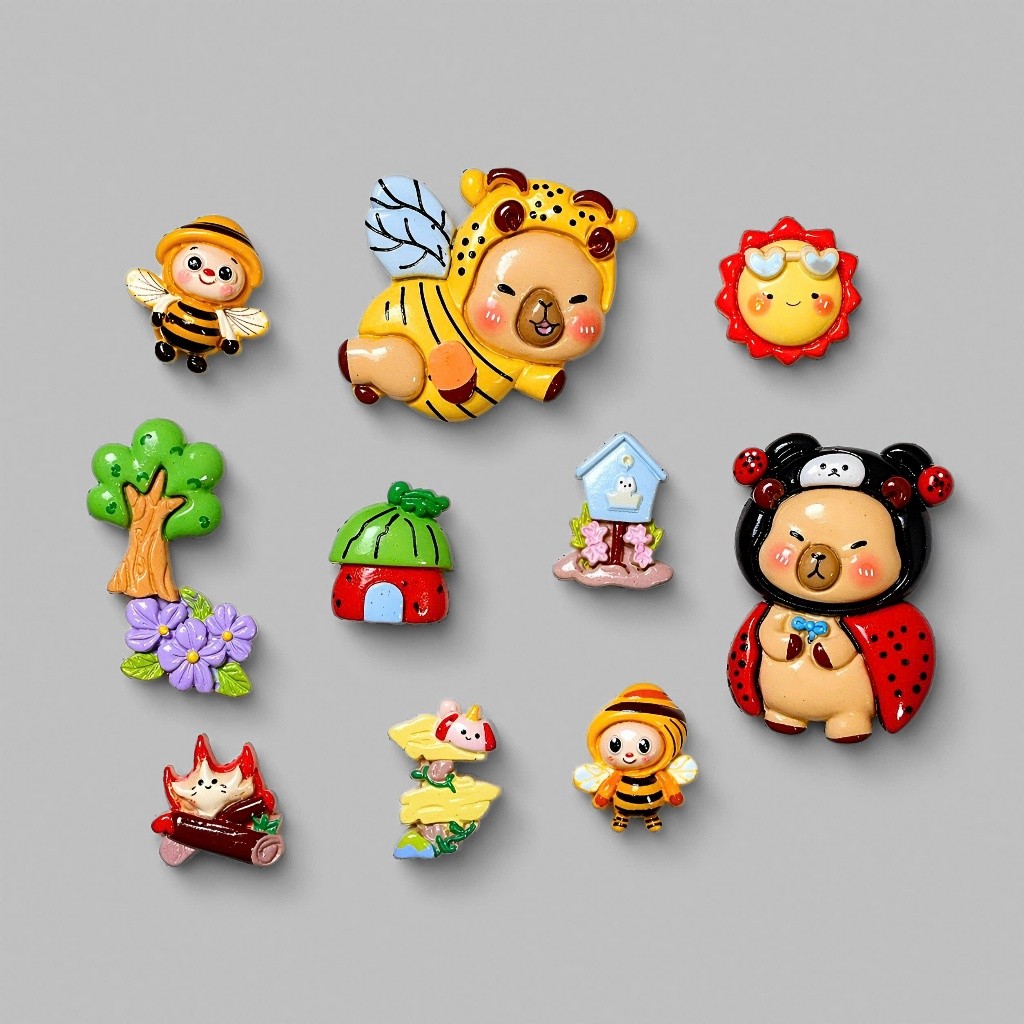 Set Charm Capybara Khu Vườn Nhỏ Charm Crocs Capybara Dễ Thương Charm Gắn Dép Crocs Cute Phụ Kiện Crocs Capybara Ong Mật