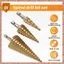Bộ mũi khoan côn hình nón 3Pc Hss Step Bộ mũi khoan lỗ Hệ mét 4-12 / 20 / 32Mm 1 / 4 Inch Mũi lục giác kim loại phủ titan (R F C V)