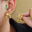 Bông Tai Hình Chữ C Retro Hợp Kim Kẽm, Phù Hợp Xu Hướng Châu Âu Và Mỹ Sang Trọng