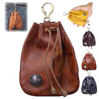 Ví đựng chìa khóa dây rút YONDR, Ví thay đổi túi cổ điển cổ điển, Móc khóa Mini PU nhỏ gọn Vòng chìa khóa Ví đựng tiền xu cho nam giới