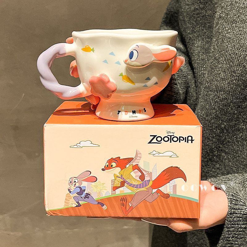 350ml Zootopia Cà Phê Ăn Sáng Sữa Trà Chiều Cốc Gốm Cà Phê Zootopia Cốc Judy Nick Cặp Đôi Tumbler Lãng Mạn Quà Tặng Ngày Lễ Tình Nhân