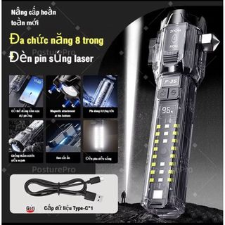 Đèn Pin F35 Siêu Sáng LED - 6 Chế Độ, Còi Cảnh Báo, Dụng Cụ An Toàn & Sạc Điện Thoại, Chống Nước