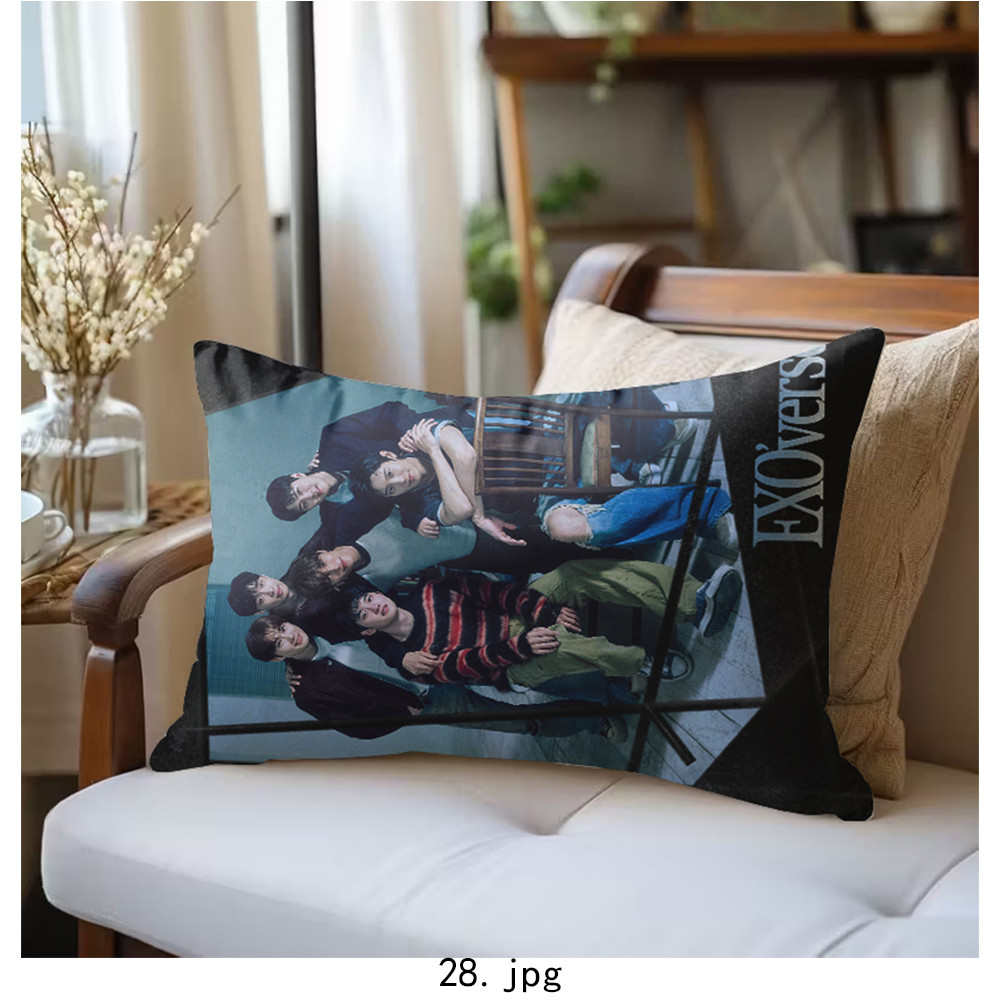 Vỏ Gối Polyester Hình Chữ Nhật Một Mặt EXO 'verse, Máy Có Thể Giặt Được, Thích Hợp Để Trang Trí Phòng Khách Giường Sofa (Không Bao Gồm lõi)