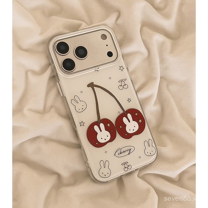 Ốp Điện Thoại Thích Hợp Cho iPhone 7 8 X XS XR XSMAX 11 12 13 14 15 16 17 Pro max Plus Air ins Cherry Miffy Rabbit Mặt Dây Chuyền Vỏ Bảo Vệ Chống Sốc Bao Gồm Tất Cả RDRX