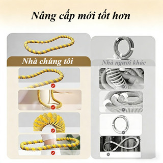 Vòng Lắc Eo Lò Xo Bọc Vải Dệt Kim - Giảm Mỡ Eo Tập Gym & Yoga, Kết Hợp Băng Keo Thể Thao & Bó Gối