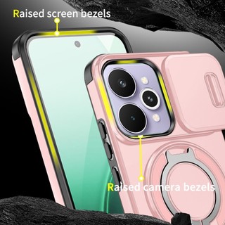 Ốp Lưng Cho Realme 15 Pro Realme15Pro 5G 2025 Trượt Ống Kính Máy Ảnh Giáp Chống Sốc Ốp Điện Thoại Stent Đẩy Bảo Vệ Ống Kính Máy Ảnh Mặt Sau Bìa Cứng Giá Đỡ Vòng Từ Tính Dễ Thương