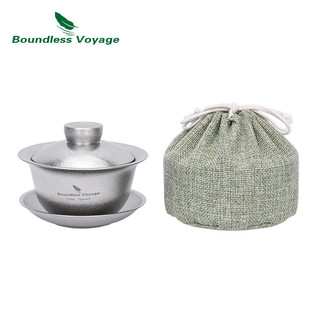 Boundless Voyage Titanium Double-Walled Teacup Gaiwan Kung Fu Teaser Siêu Nhẹ Cắm Trại Du Lịch Trà Dịch Vụ Cốc Ti3144D