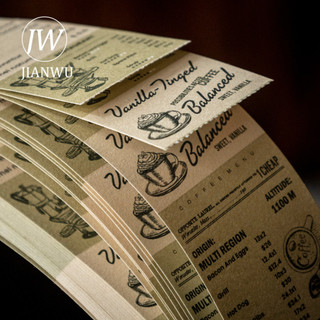 JIANWU Một Cốc Cà Phê Là Tâm Trạng Series Vintage Nhãn Tiếng Anh Phong Cảnh Chất Liệu Cắt Dán Memo Pad Sáng Tạo Rác Tạp Chí Văn Phòng Phẩm