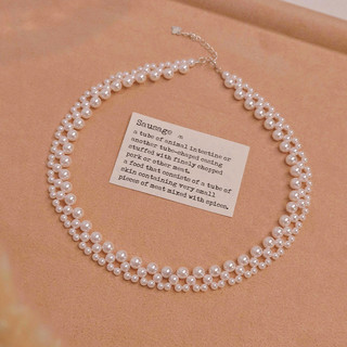 Vòng cổ thép không gỉ nhiều lớp ngọc trai, thiết kế vintage thanh lịch, phù hợp hàng ngày