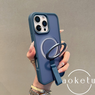 Ốp điện thoại có giá đỡ gấp từ tính chạm da, thích hợp cho iPhone 11, 12, 13, 14, 15, 16, Pro, Max, ốp lưng cứng chống sốc toàn bộ trong suốt