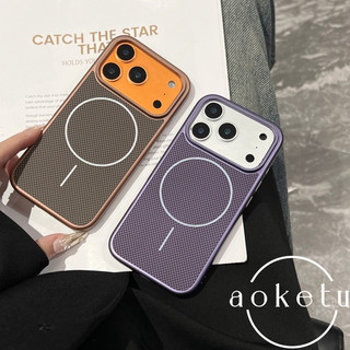 Ốp điện thoại mạ kim cương vàng sang trọng thích hợp cho iPhone 13 14 15 16 17 Pro Max mờ hình tròn mịn hút từ tính bao gồm tất cả vỏ chống rơi