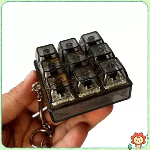 4 / 9 Phím Bàn Phím Cơ Trục Máy Kiểm Tra Bàn Phím LED Chìa Khóa Giảm Căng Thẳng DIY Nút Keycap Móc Khóa Đồ Chơi Quà Tặng