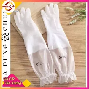 Găng Tay Cao Su HƯƠU Dài Tay Cổ Chun - Găng Tay Rửa Bát Cao Cổ