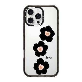 CASECASE X Hoa Đen Tình Yêu Cạnh Đen Trong Suốt Cứng Từ Hút Tác Động Dành Cho Apple IPhone 12 13 14 15 16 17 Pro Max Air Plus Có Hộp