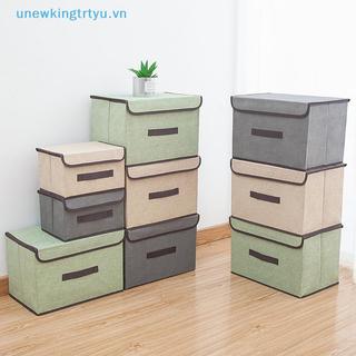 Unewtyu Vải Lanh Giống Như Hộp Bảo Quản Có Thể Gập Lại Cho Sách Và Đồ Chơi Hộp Bảo Quản Chống Bụi Có Nắp VN