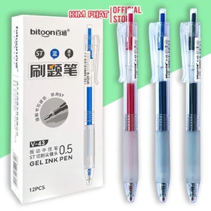 Bút Bi Nước Mực Gel Bitoon Ngòi 0.5mm V-43 Phù Hợp Ghi Chép, Ký Tên