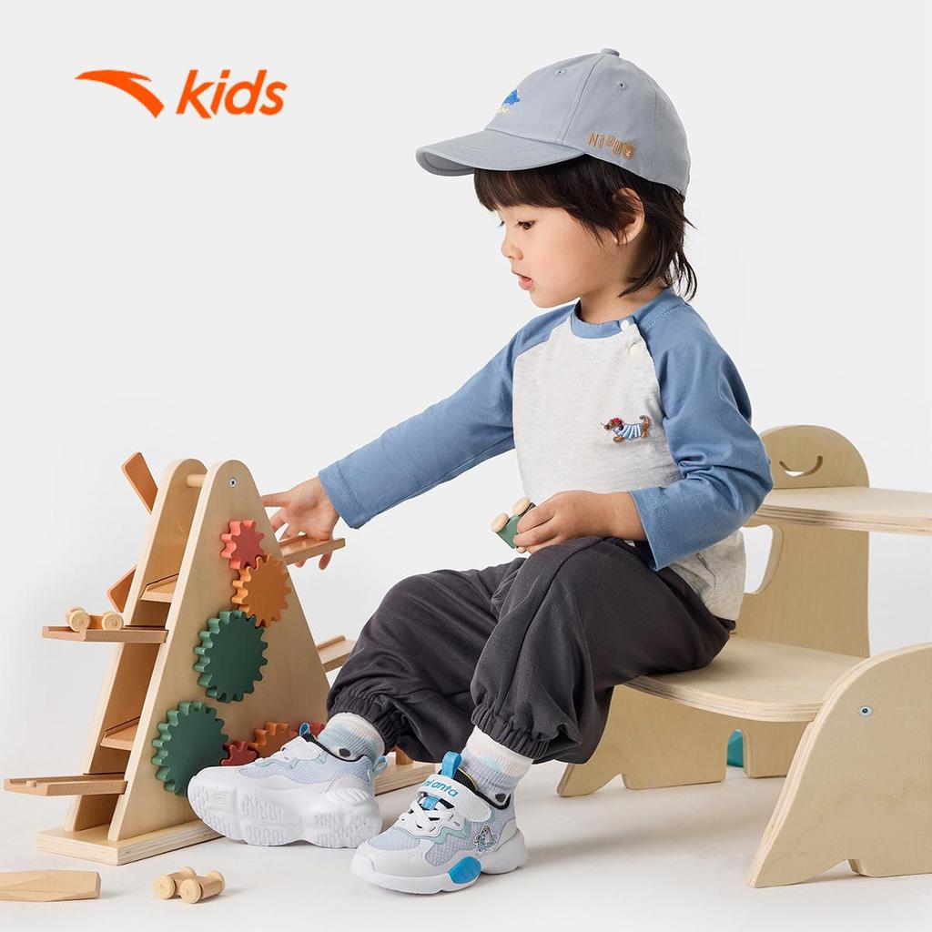 ANTA Kids Butterfly Wing 6 Giày Tập Đi Bé Trai Khóa Dán Thoáng Khí, Dễ Mang, Đàn Hồi, Nhẹ Êm 3326B0006