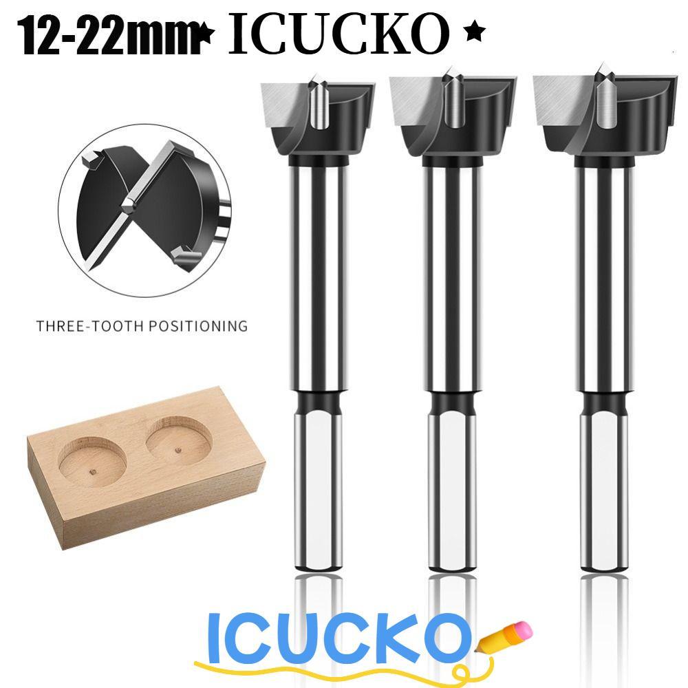 ICUCKO Bản lề Mũi khoan, Mũi khoan cacbua vonfram 12-22mm, Dụng cụ chế biến gỗ ba chân hợp kim