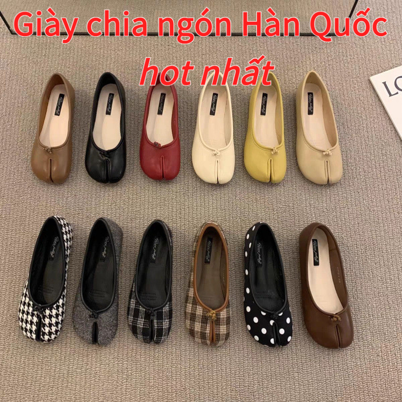 【✨Spot】Giày bệt nữ phong cách Hàn/Giày thuyền ngón cái chia thiết kế thời trang 2026