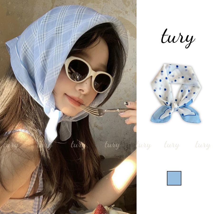 Khăn Lụa Chiffon Nữ 60 - Tury - Khăn Cotton Tone Xanh Màu Pastel Thời Trang Mùa Xuân - ST014
