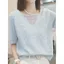 Công Nghiệp Nặng Đính Kim Sa Lấp Lánh Cổ Tròn Tay Ngắn Độc Đáo Dệt Kim Size Lớn Nữ Mùa Hè Phong Cách Mới Ôm Hơn Nhìn
