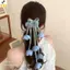 Scrunchie tóc hoa Lily của Thung lũng và tulip với tua rua treo - Phụ kiện tóc đẹp dành cho nữ