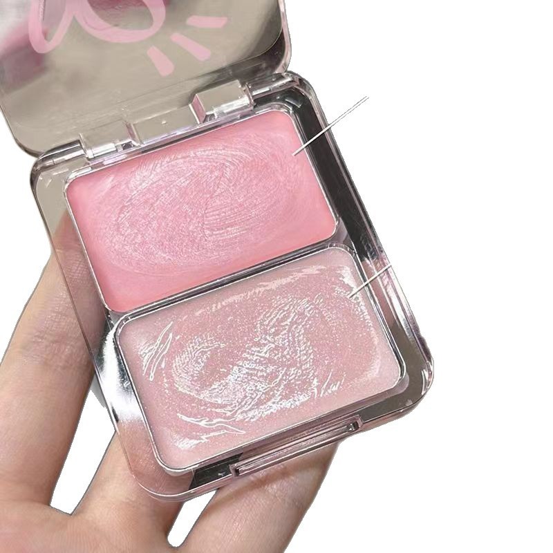 Phấn má Hàn 【hiệu ứng nước】 - Dạng kem, hồng tông be, kiêm highlighter, hàng nội địa giá sinh viên