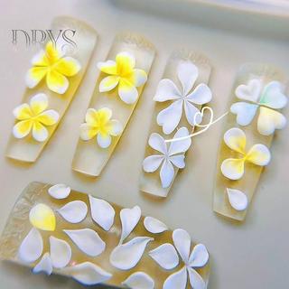 (TFT) 3D Silicone Hoa Móng Tay Nghệ Thuật Khắc Khuôn Acrylic Hibiscus Hoa Năm Chân DIY Móng Tay Nghệ Thuật Trang Trí Trong Suốt Mẫu MỚI