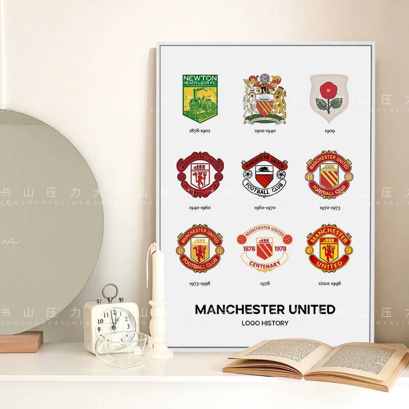 Top European Football Clubs Logo Canvas Poster Real Madrid Man Utd Arsenal Barcelona Bayern Man City Fans Wall Decor Unframed