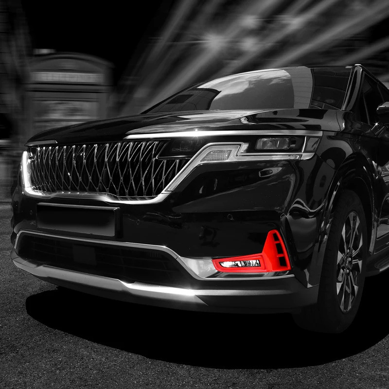 Phụ Kiện Ngoại Thất Sợi Carbon Phía Trước Đèn Sương Mù Viền Dành Cho Xe KIA Carnival KA4 2022-2024 Phụ Kiện