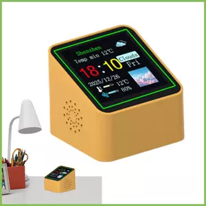 Đồng hồ có thiết bị theo dõi độ ẩm thời tiết Bàn điện tử Trạm thời tiết gia đình kỹ thuật số nhỏ dành cho đầu giường gelhvn