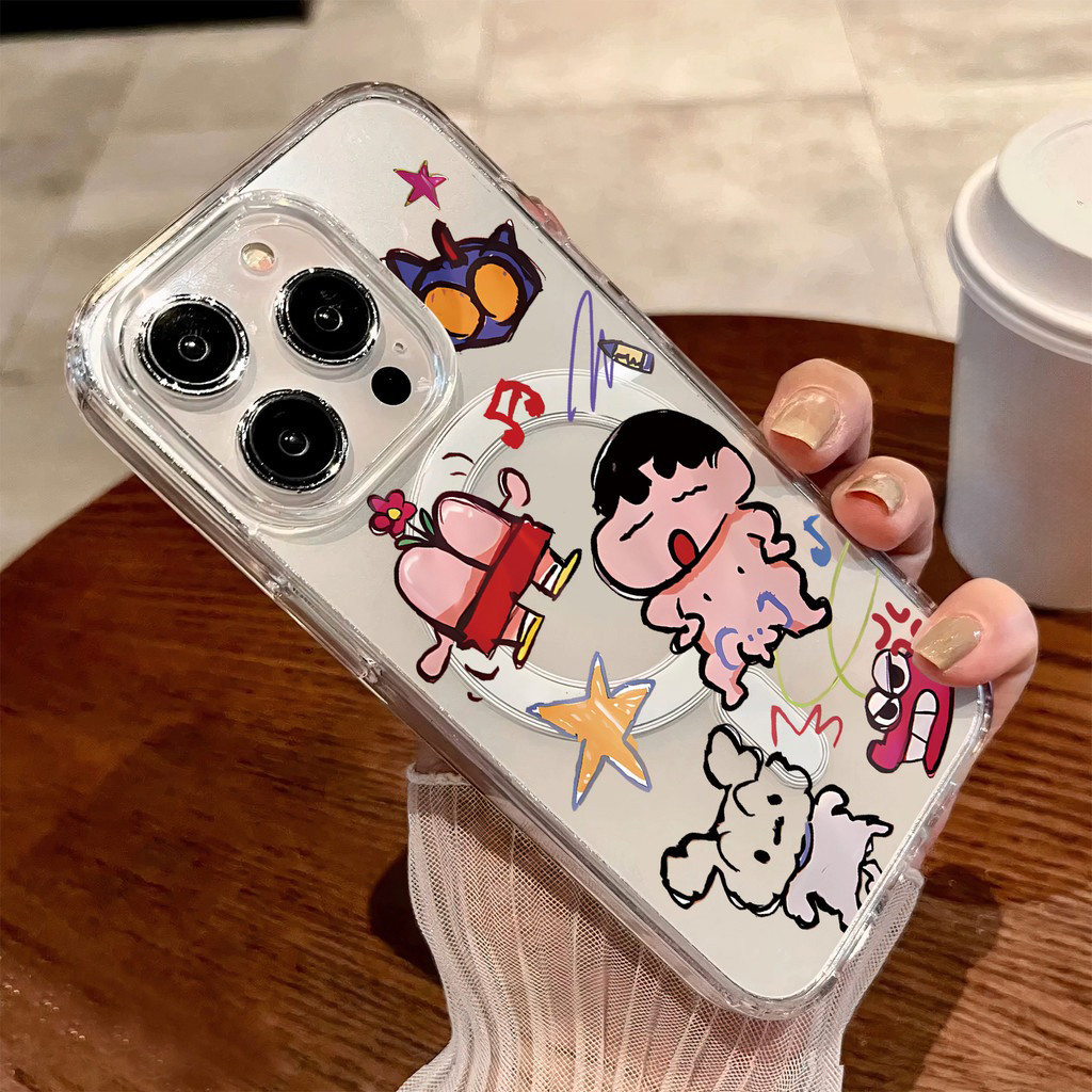 ốp lưng iphone Crayon Shin-chan hát bằng nam châm Cho Iphone 17 11 12 13 14 15 Iphone 16 7 xs xr Pro Max Plus