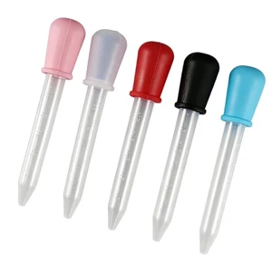 Yoo 5 Chiếc Ống Dạng Lỏng Silicon 5ML Ống Nhỏ Giọt Trong Suốt Tốt Nghiệp Có Đầu Cao Su Mềm