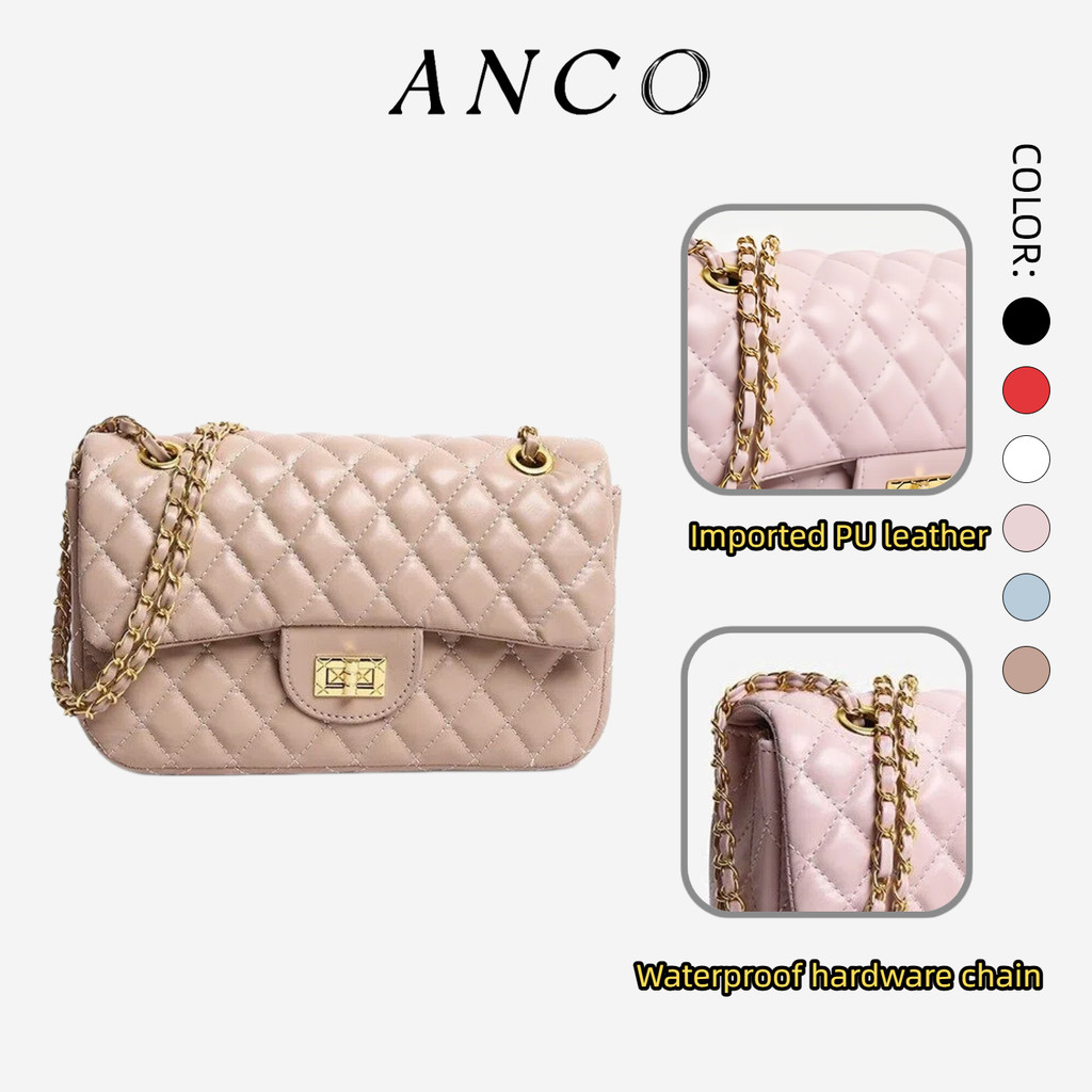 ANCO Kim Cương Dây Xích Túi 2026 Phong Cách Mới Nhỏ Vuông Túi Thường Ngày Tất Cả Trận Đấu Một Vai Đeo Ngang Nữ