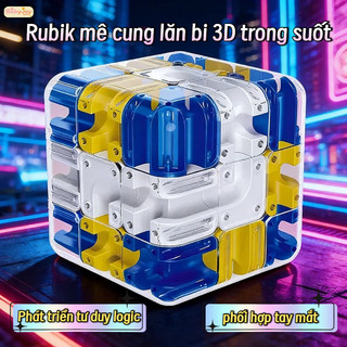 【BabyJoy】Rubik mê cung lăn bi 3D trong suốt,Phát triển tư duy logic, quà sinh nhật phát triển trí não cho trẻ