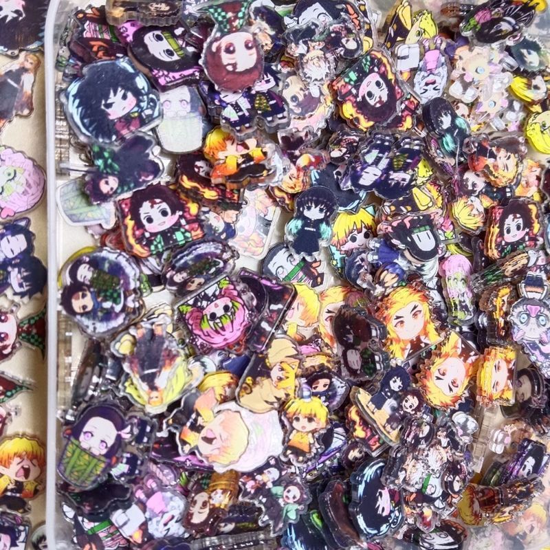 Demon Slayer Mini Acrylic Flatbacks - 2cm & 4cm Anime Nhân Vật Trang Trí Vỏ Điện Thoại, DIY Slime Shaker Charms, Đồ Dùng Thủ Công Bằng Nhựa