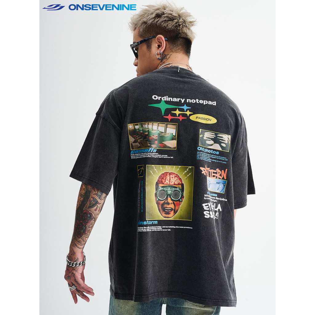 Tide Áo Thun Nam Nữ Retro Mỹ Mùa Hè, Form Rộng, Short Sleeve 0410