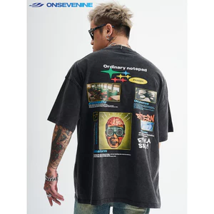 Tide Áo Thun Nam Nữ Retro Mỹ Mùa Hè, Form Rộng, Short Sleeve 0410