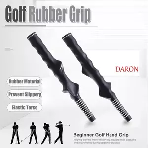 DARON Golf Cao Su Hình Tay Cầm, Tay Phải Chống Trơn Trượt Golf Thực Hành Cực Cầm, Corrector Cao Su Lực Kéo Cao Golf Xoay Huấn Luyện Tay Cầm Người Mới Bắt Đầu Luyện Tập