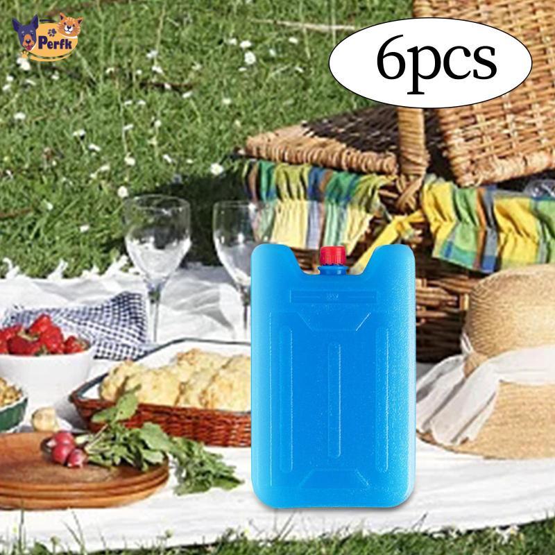 6 Chiếc Đá Gạch gói tiện lợi - Làm mát nhẹ, phù hợp túi đựng lạnh, dùng cho tủ đông, du lịch và câu cá tại nhà