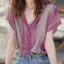 Áo Sơ Mi Nữ Tay Ngắn Sọc Nữ Áo Sơ Mi Công Sở Nữ OL Work Top