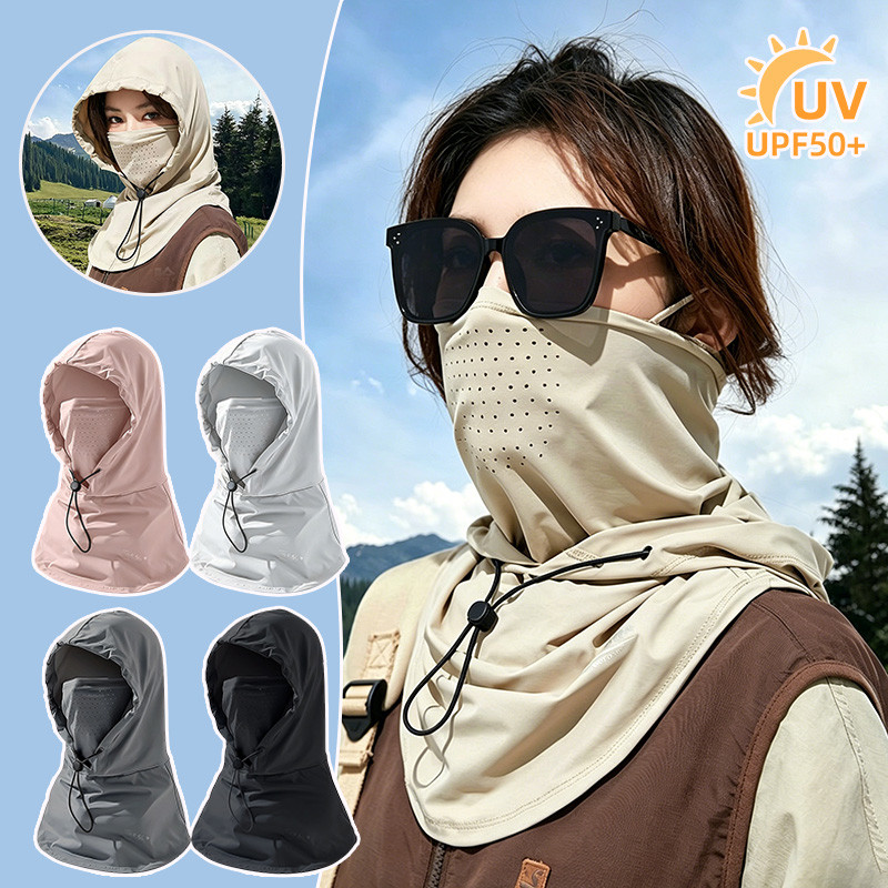 ✈️Giao Hàng 24h✈️ Mặt nạ chống nắng có mũ trùm đầu thoáng khí Full Head Face Cover Uv Protection Balaclava Dành cho nam nữ Đi xe đạp Đi bộ đường dài
