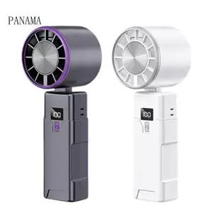 Quạt cầm tay tốc độ nhanh NAMA Quạt treo cổ không cánh có màn hình LCD 2 đến 10 giờ Thời gian chạy ABS Xám Trắng Màu Opti