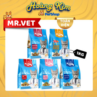MRVET / Mr Vet 1KG Thức Ăn Cho Mèo Hạt Topping Cao Cấp T1, T2, T3, T4, G1 - Hoàng Kim