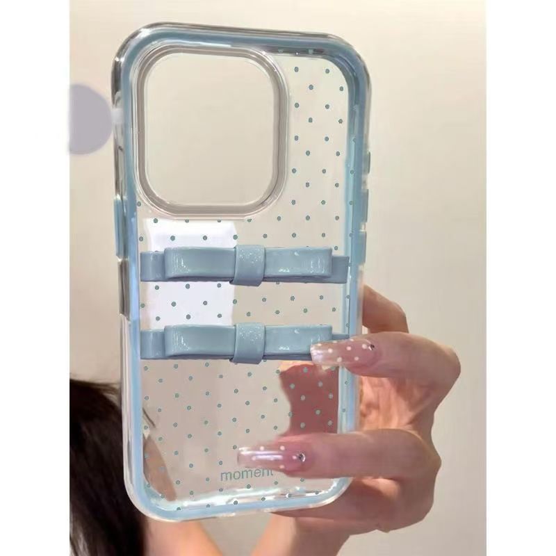 Tiếng Anh Chấm Bi Màu Hồng Thích Hợp Cho iPhone17 Apple 16ProMax Ốp Điện Thoại 15 Phong Cách Mới 14 Bao Gồm Tất Cả 13 Mềm 12