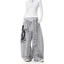 Quần Unisex phong cách mới thu đông, thiết kế thẳng có dây buộc in hình cá tính